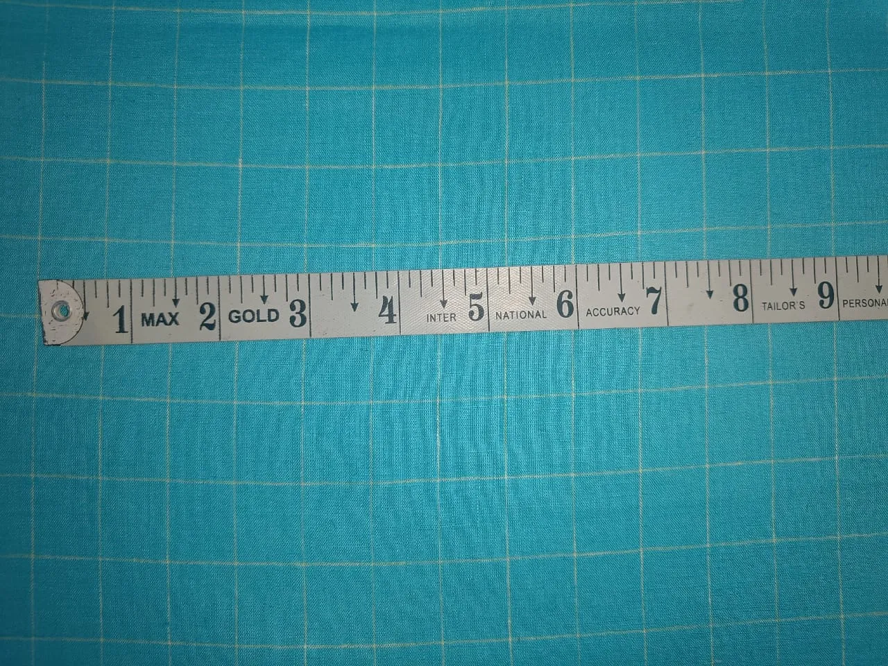 100% Linen Blue Color plaids 60's Lea Fabric 58" wide [14083]