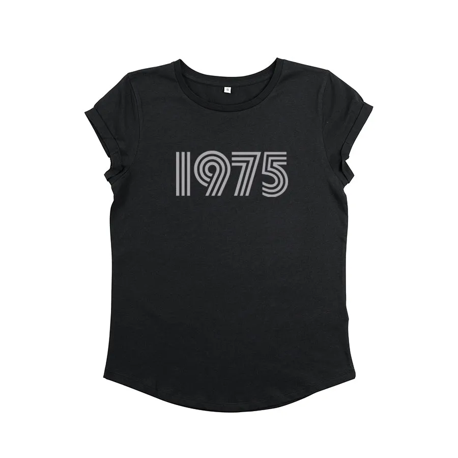 1975 Tshirt Black & Silver