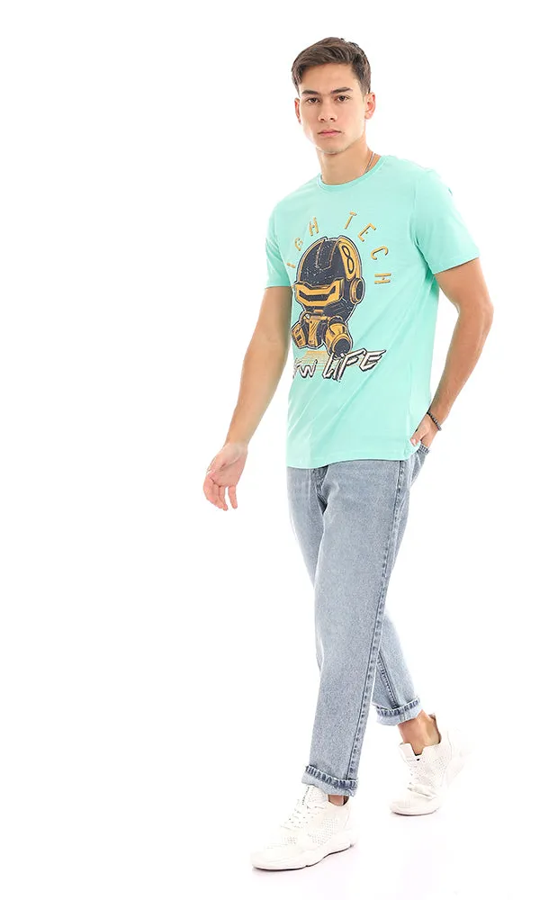 95556 Cool Front Printing Round Mint T-Shirt