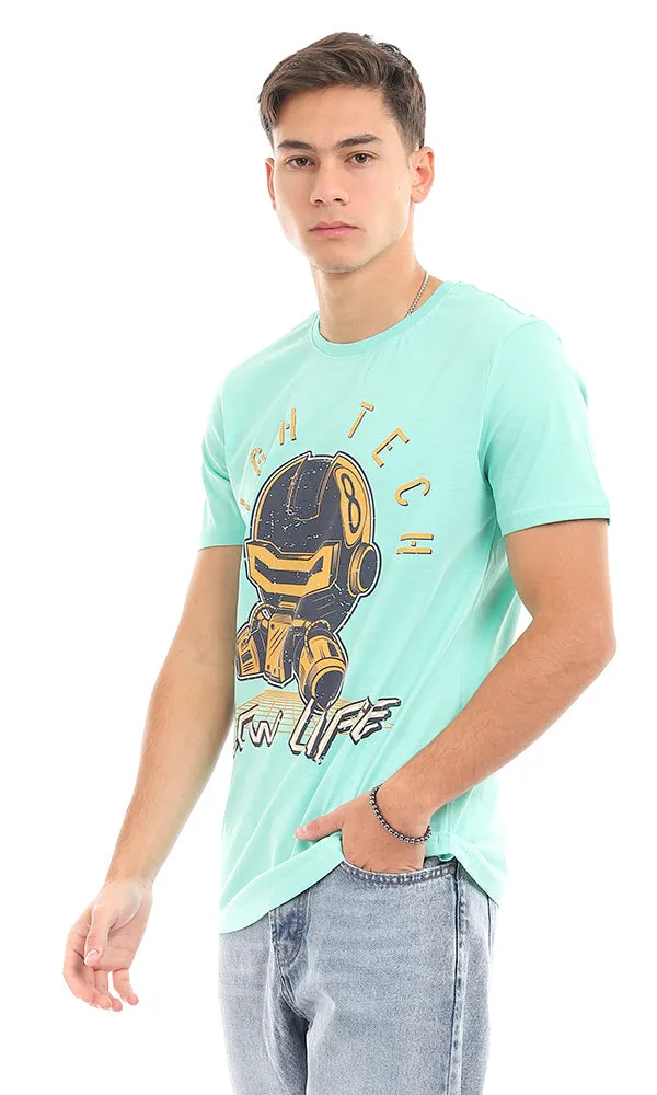 95556 Cool Front Printing Round Mint T-Shirt