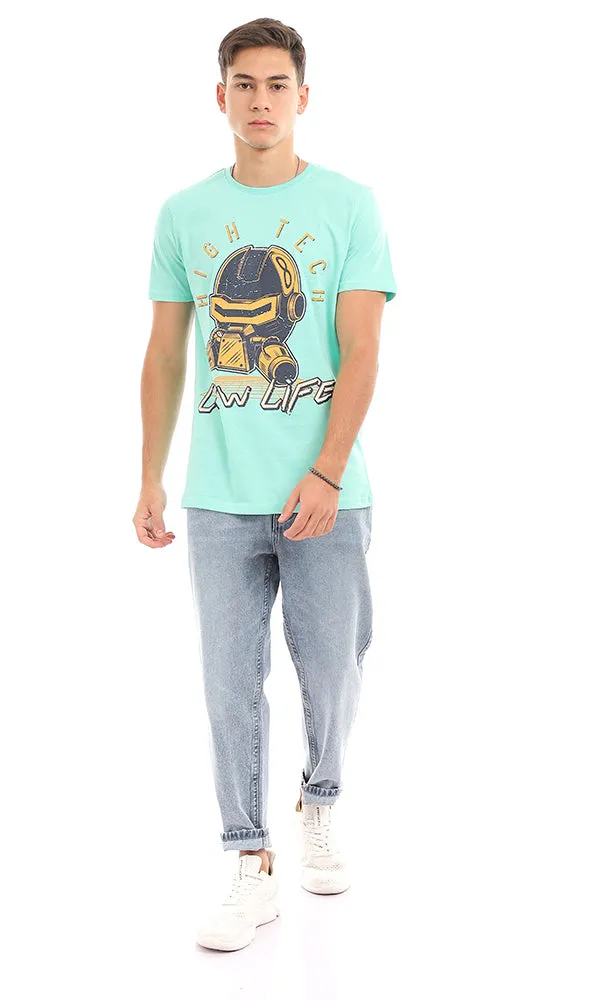 95556 Cool Front Printing Round Mint T-Shirt