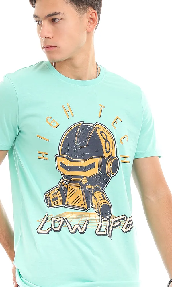 95556 Cool Front Printing Round Mint T-Shirt