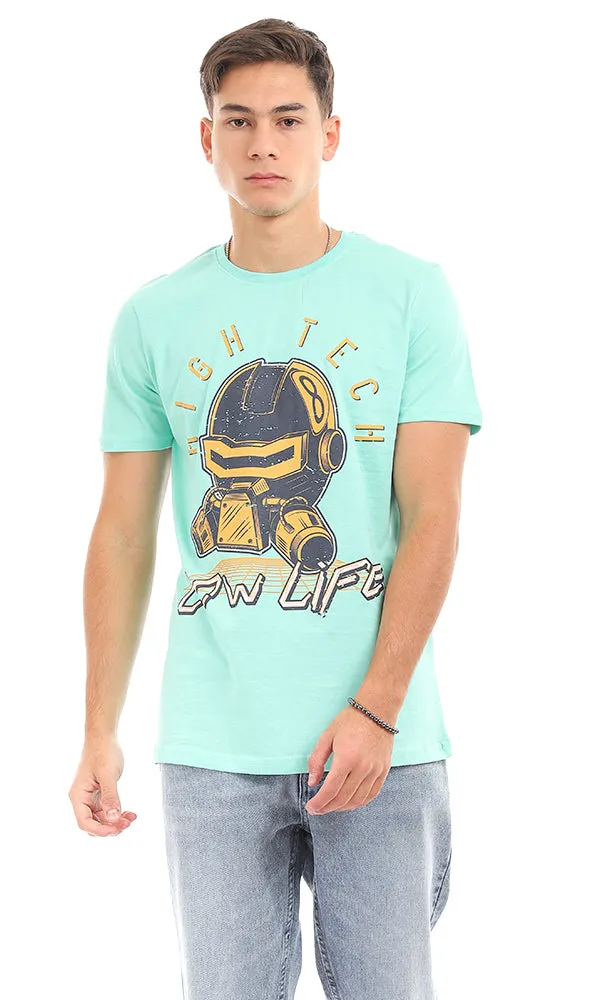 95556 Cool Front Printing Round Mint T-Shirt