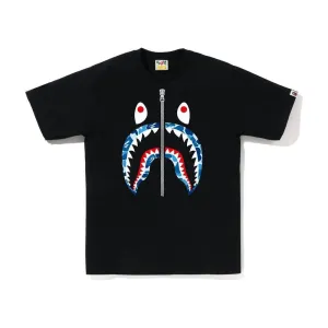 A Bathing Ape Blue ABC Camo Shark Tee Black