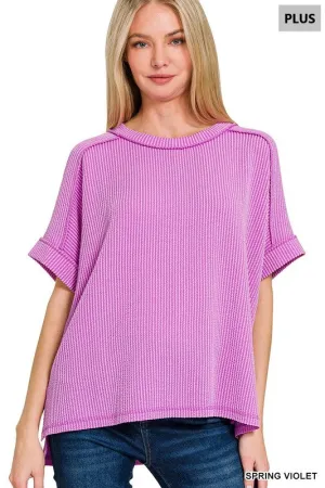 A Little Joy Violet Plus Corded Rib Knit Top