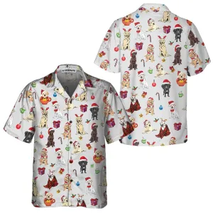 Adorable Labrador Retriever For Christmas Hawaiian Shirt, Funny Labrador Pattern Aloha Shirt, Best Christmas Gift For Labrador Retriever Lovers, Dog Lovers