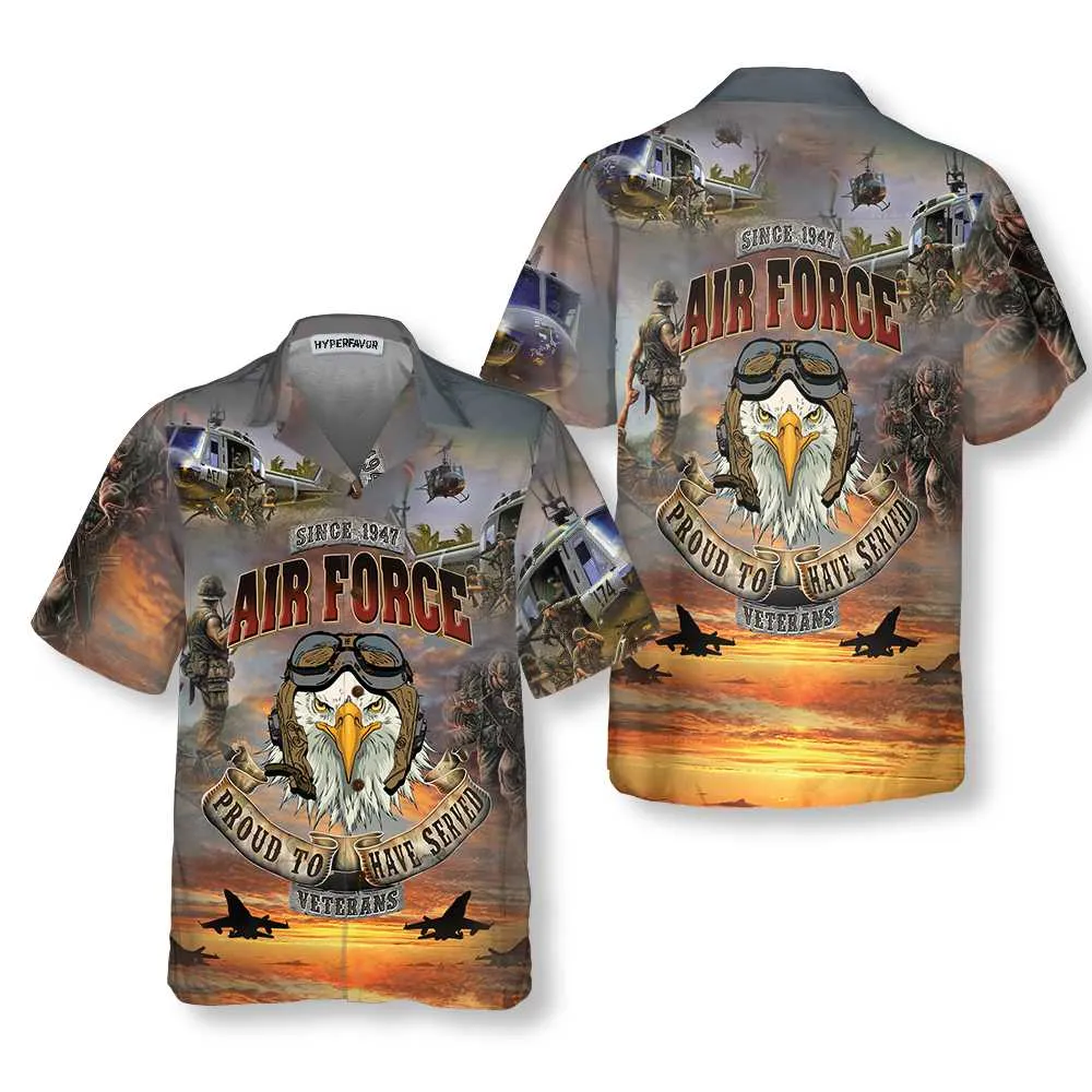 Air Force Veteran Proud To Have Served Veteran Hawaiian Shirt, Proud Veteran Aloha Shirt, Meaningful Gift For Veteran Day