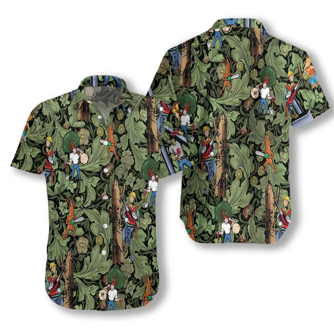 Arborist Proud Hawaiian Shirt, Leaves Pattern Aloha Shirt For Men & Women, Best Gift For Arborist, Husband, Wife, Boyfriend, Girlfriend