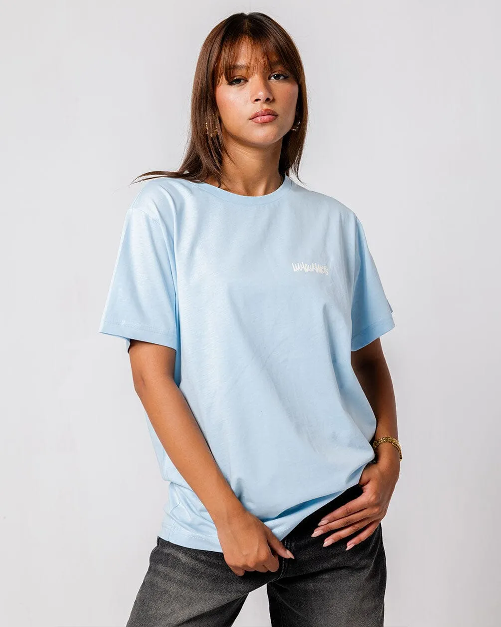 Baby Blue IYS Printed Regular Tee