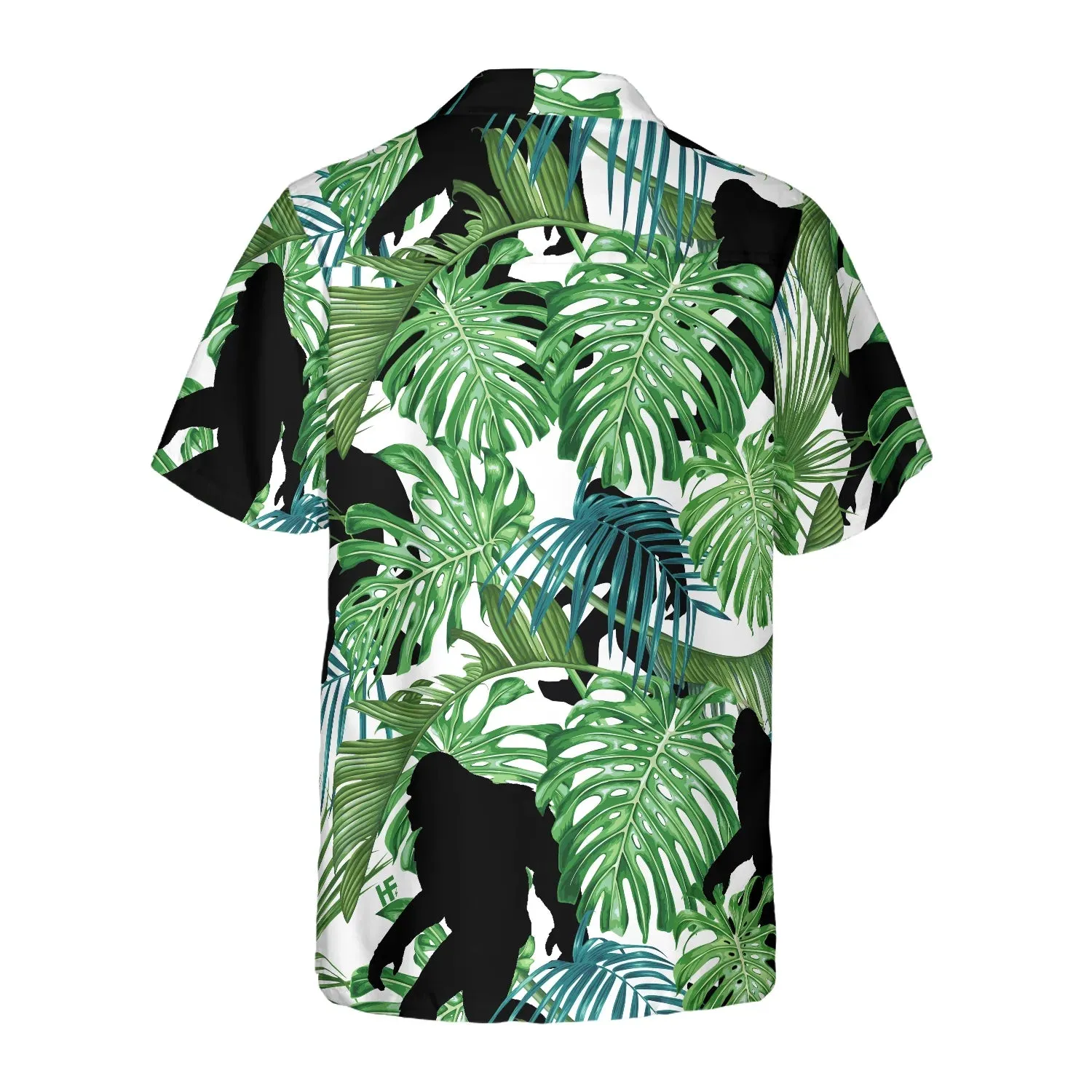 Bigfoot Tropical Seamless Pattern Hawaiian Shirt, Aloha Tropical Seamless Shirt, Perfect Gift For Tropical Lovers, Friends, Husband, Boyfriend, Family, Bigfoot Tropical Hawaiian Shirt For Men And Women