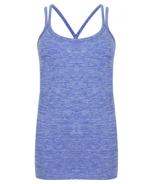 Blue Marl - Women's seamless strappy vest