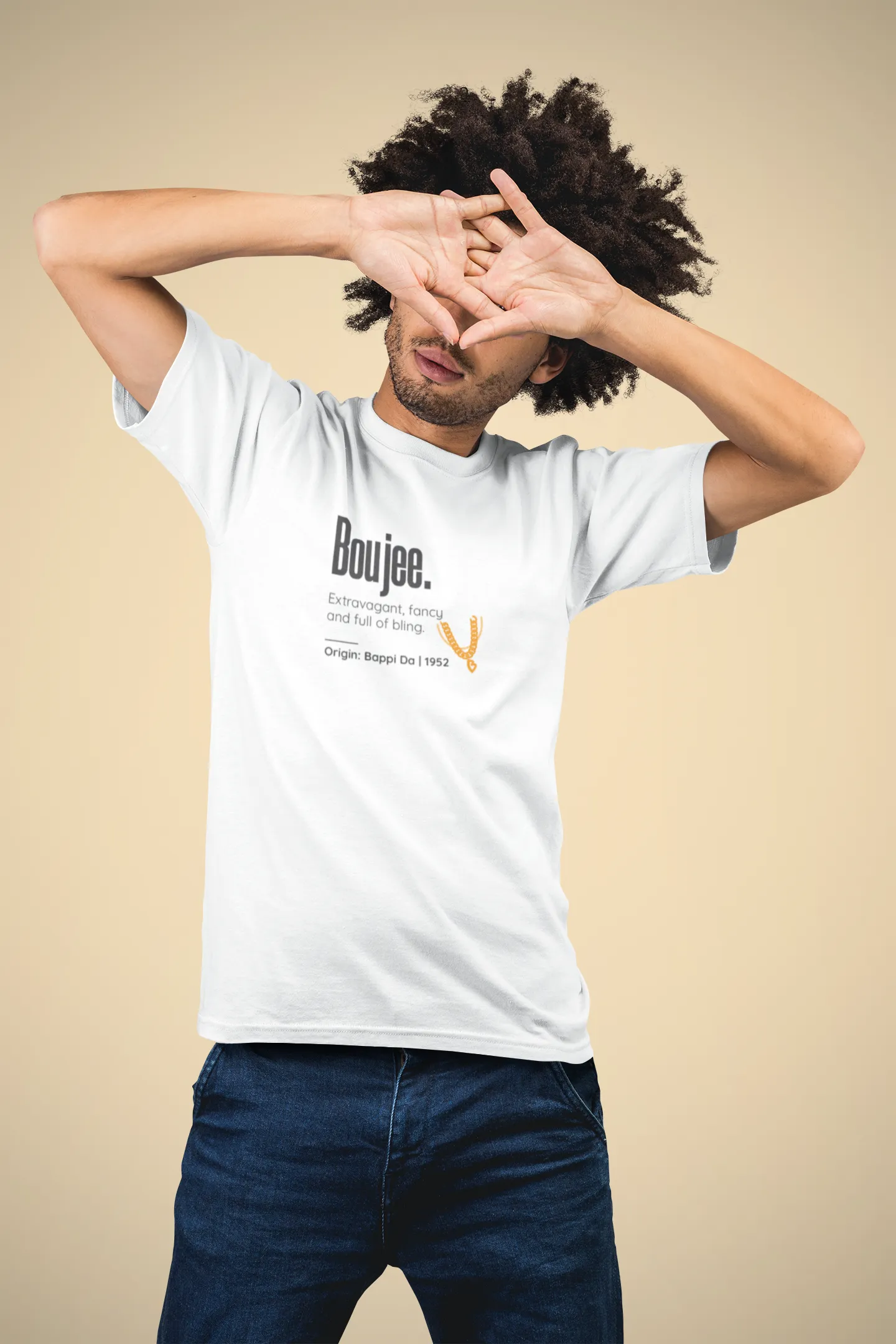 Boujee Blink White Graphic T-Shirt