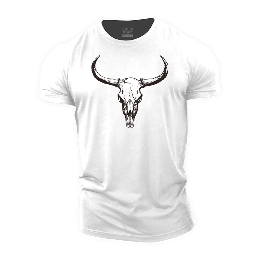 Bull Skull Cotton T-shirts