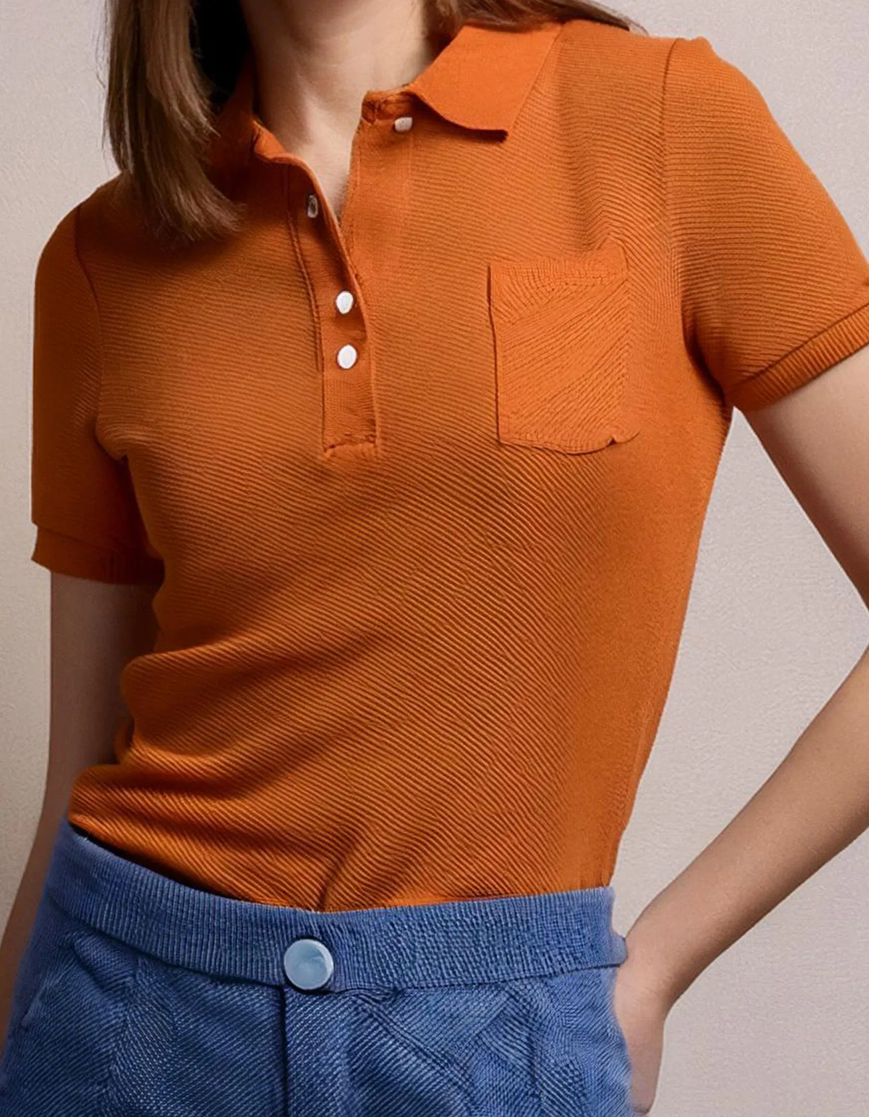 Burnt Orange Casual Polo Shirt