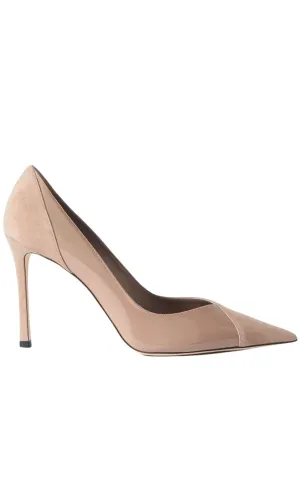Cass 95 Suede and Patent Leather Pumps