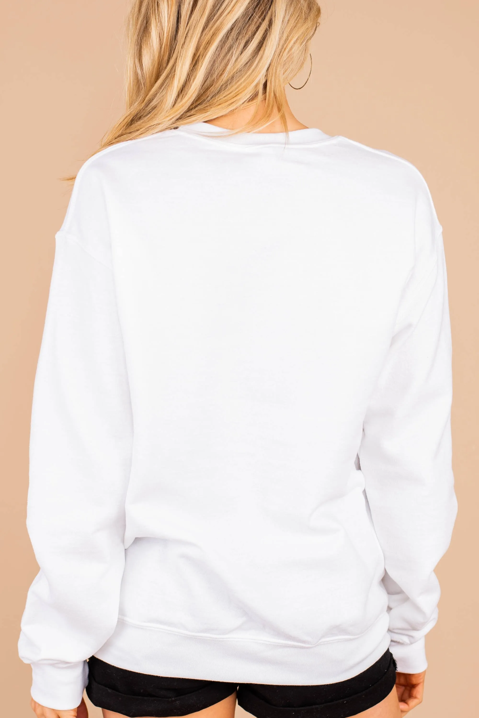 Catch Flights White Graphic Sweatshirt