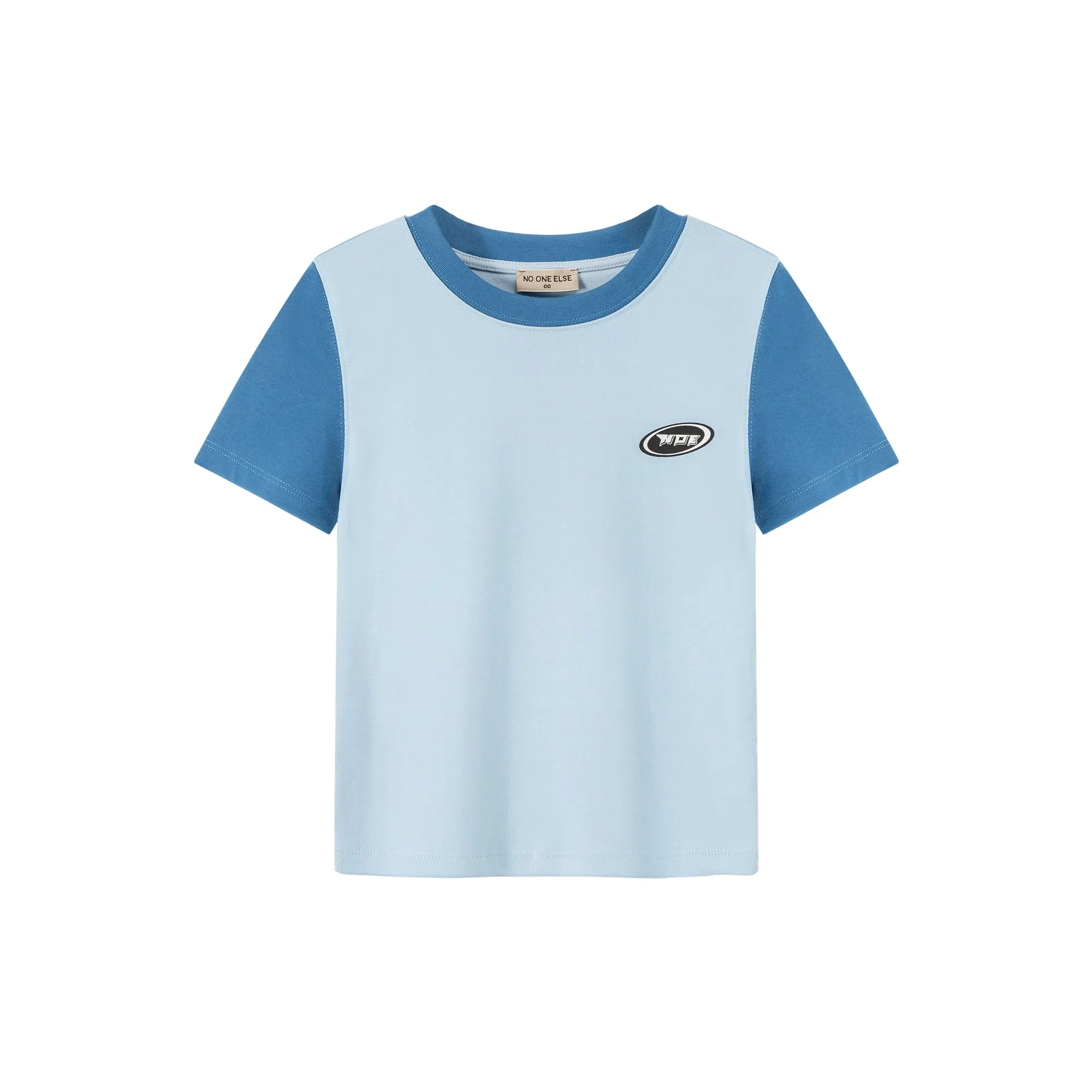 Color Contrast Basic Cropped T-Shirt