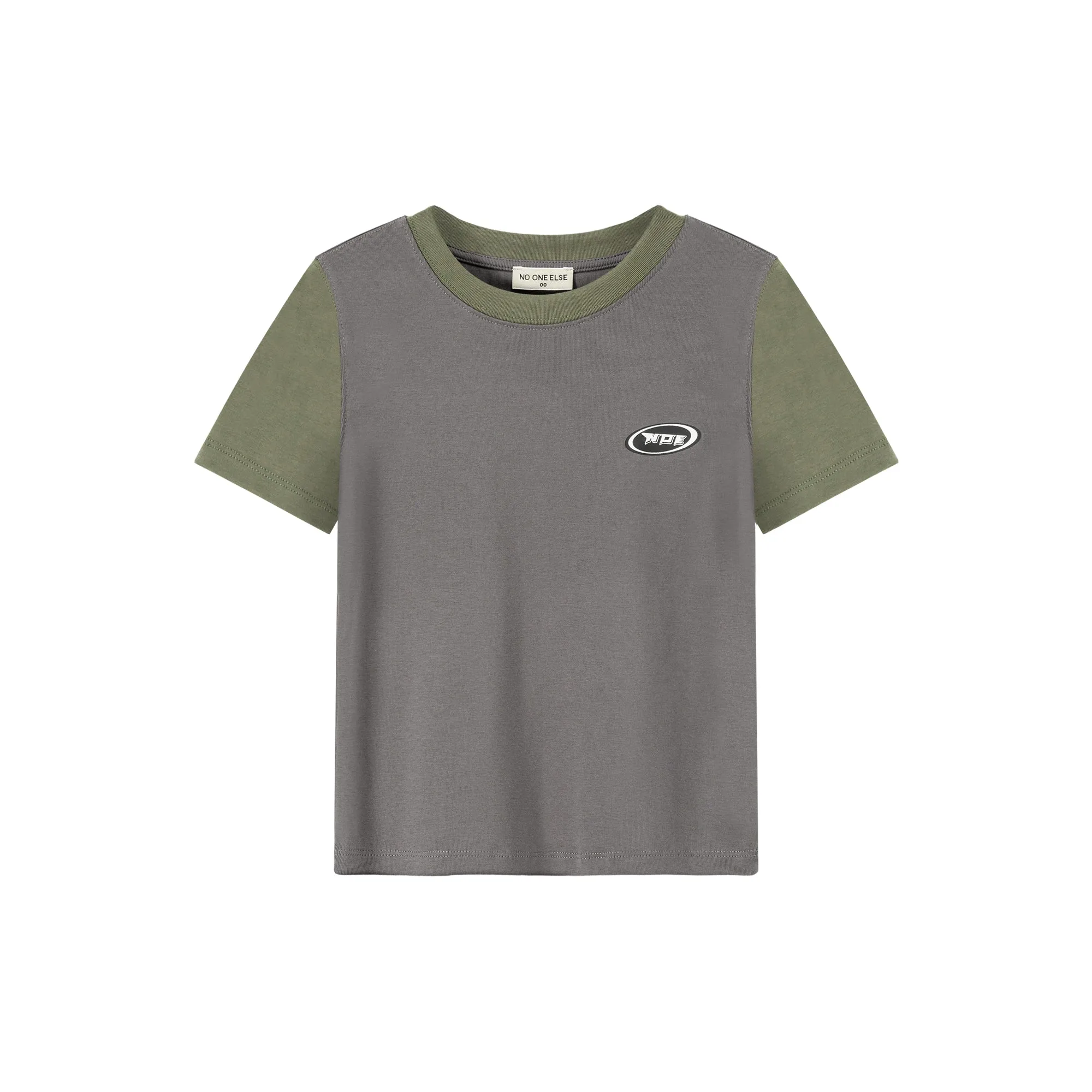 Color Contrast Basic Cropped T-Shirt