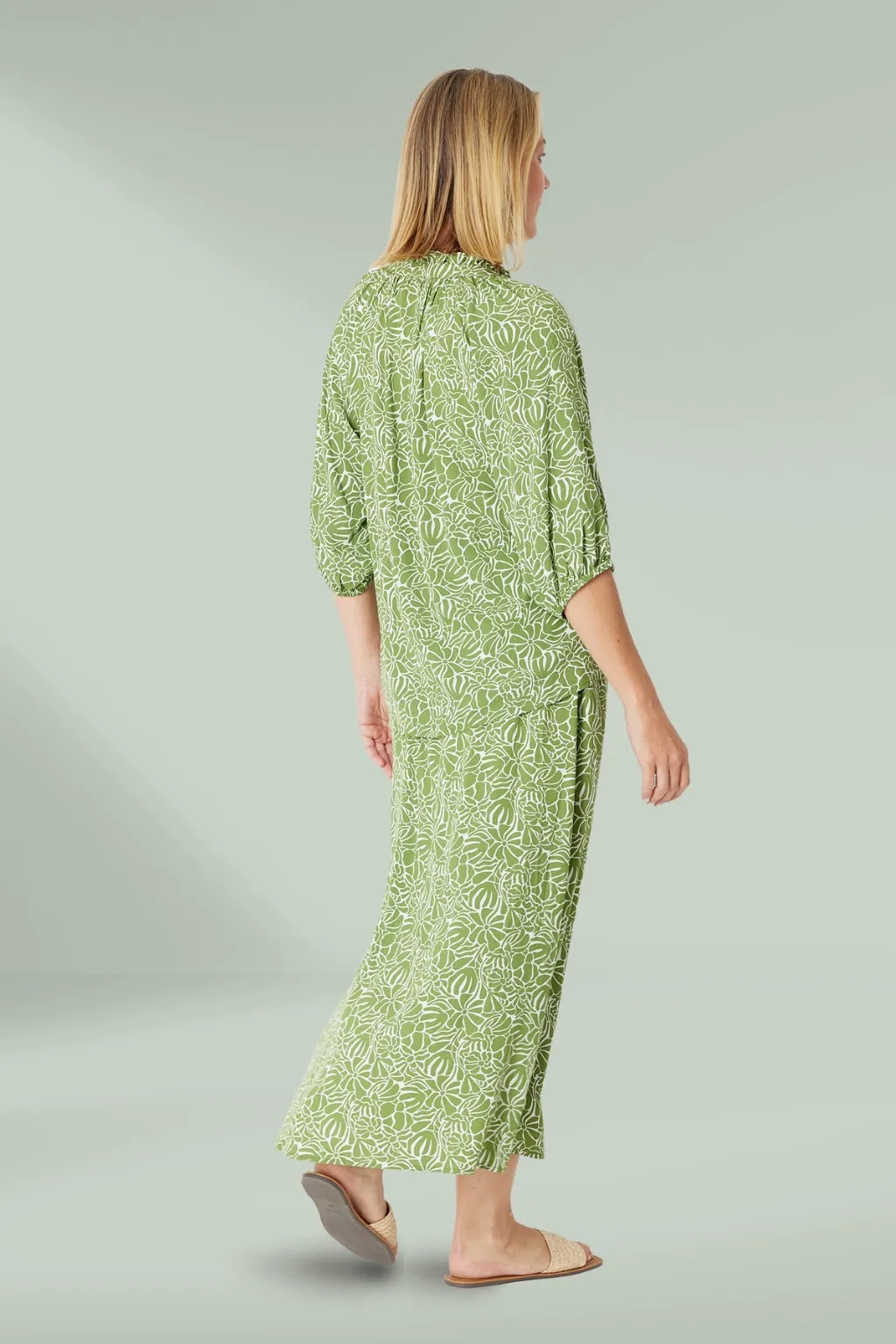 Cordelia St Leaves of Love Print Top Avocado