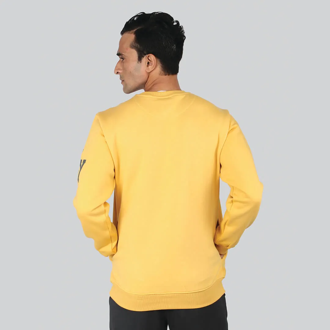 Crew Neck Graphic Print SweatShirt-Ocher
