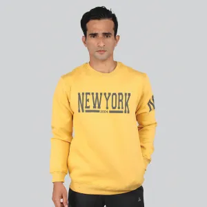 Crew Neck Graphic Print SweatShirt-Ocher