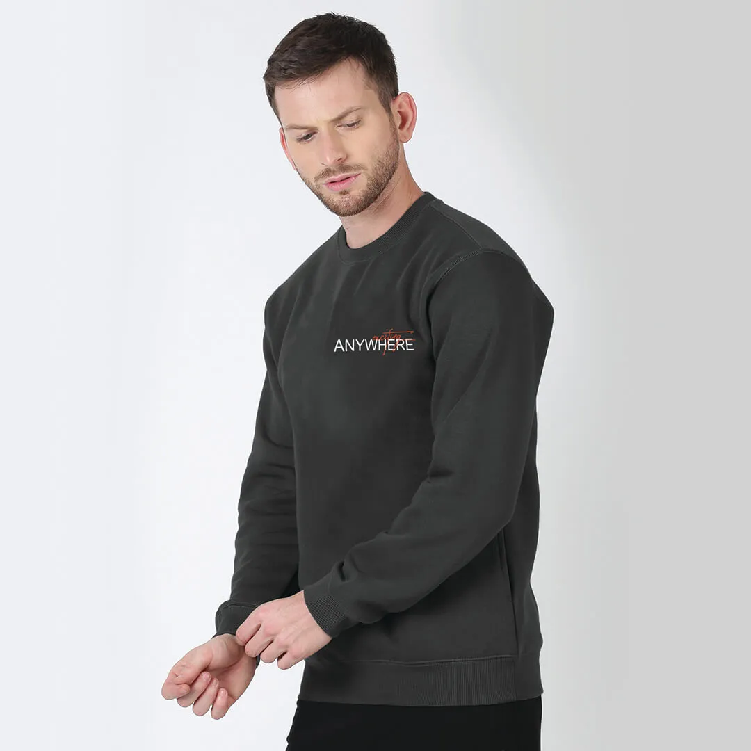 Crew Neck Sweatshirt - Lead Grey