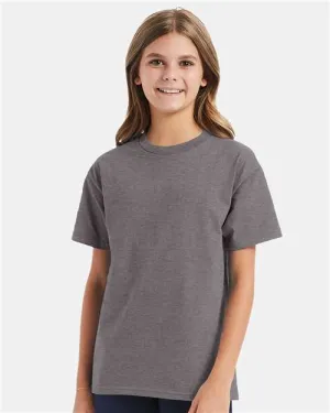 Custom Embroidered - Hanes - Authentic Youth T-Shirt - Oxford Grey - 5450