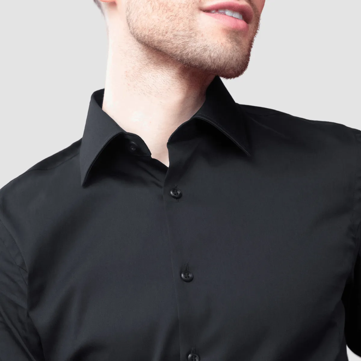 Daniel Hechter slim fit franco business shirt in black