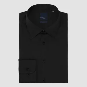 Daniel Hechter slim fit franco business shirt in black