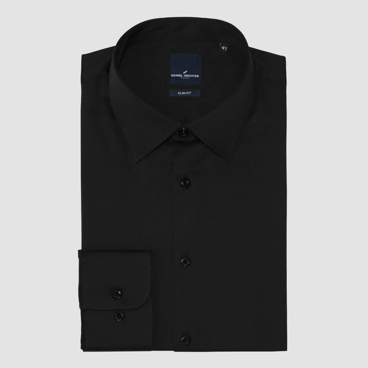 Daniel Hechter slim fit franco business shirt in black