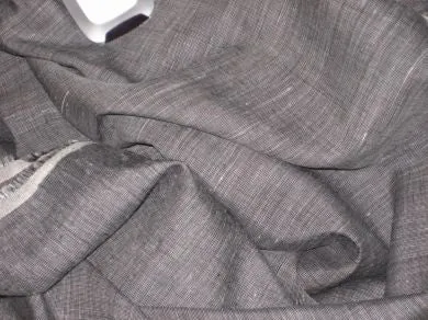 dark grey / white linen fabric 54