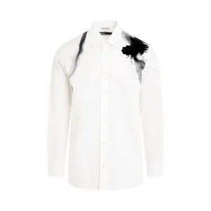 Dragonfly Printed Shirt in White/Black