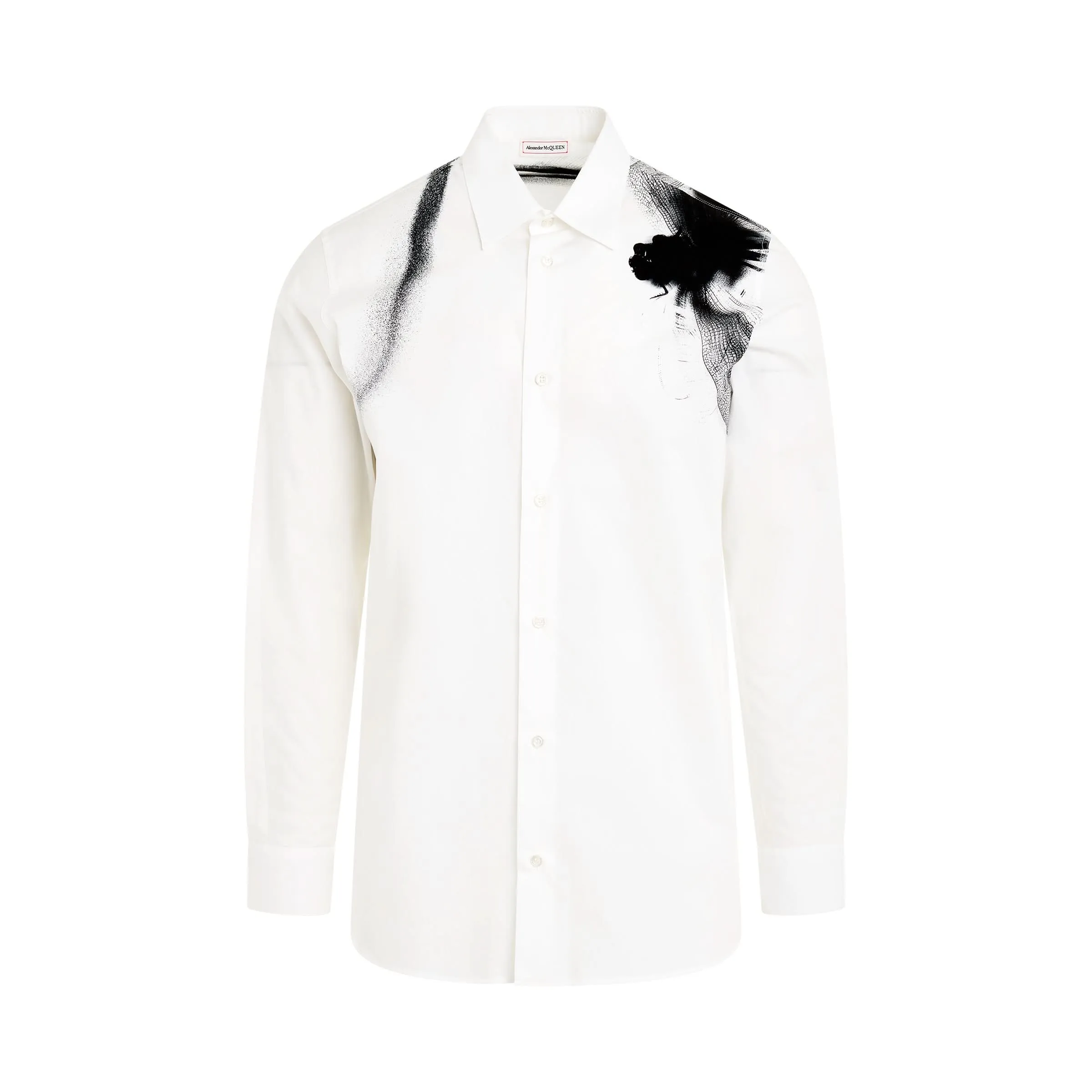Dragonfly Printed Shirt in White/Black