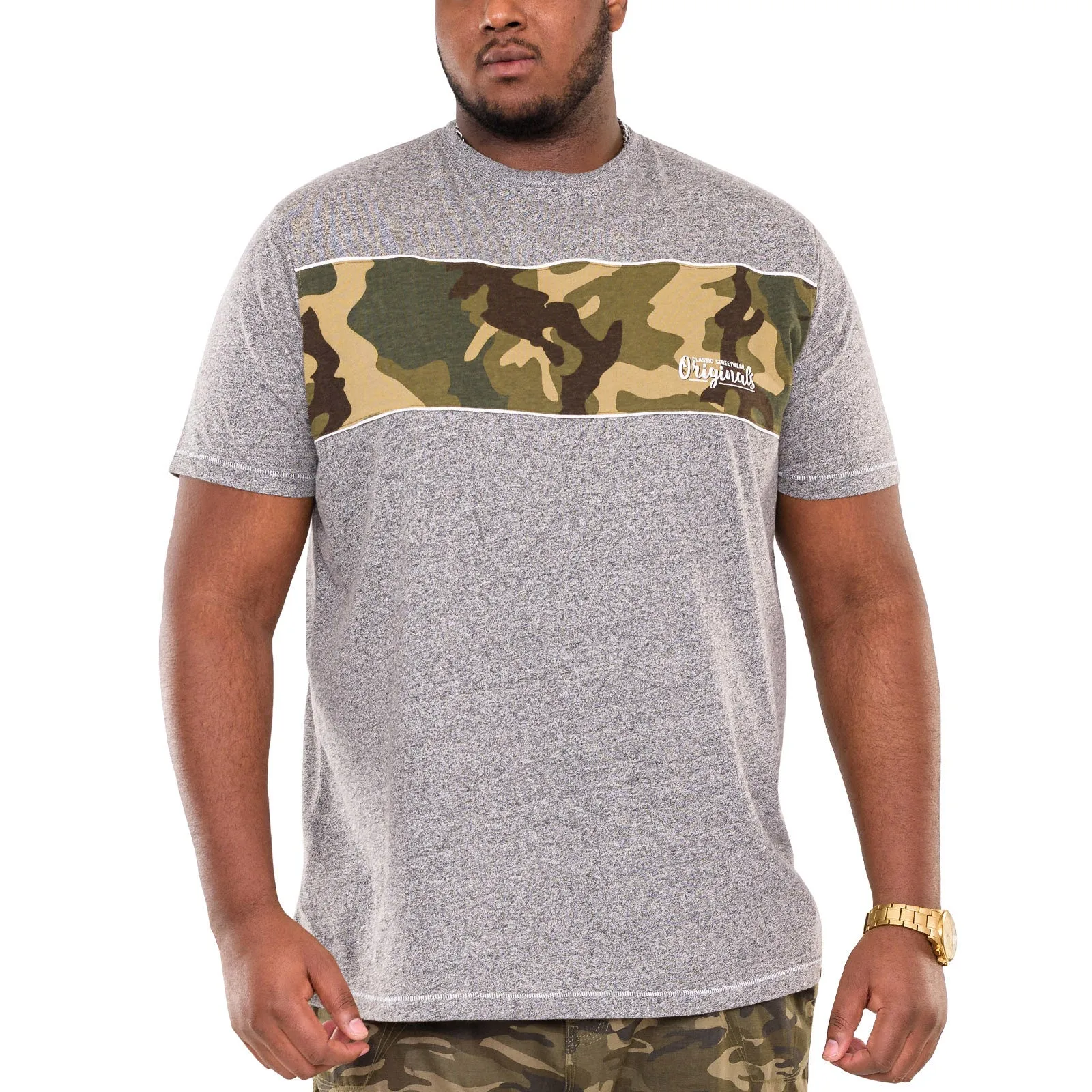 Duke D555 Mens Major Big & Tall Camo T-Shirt - Grey