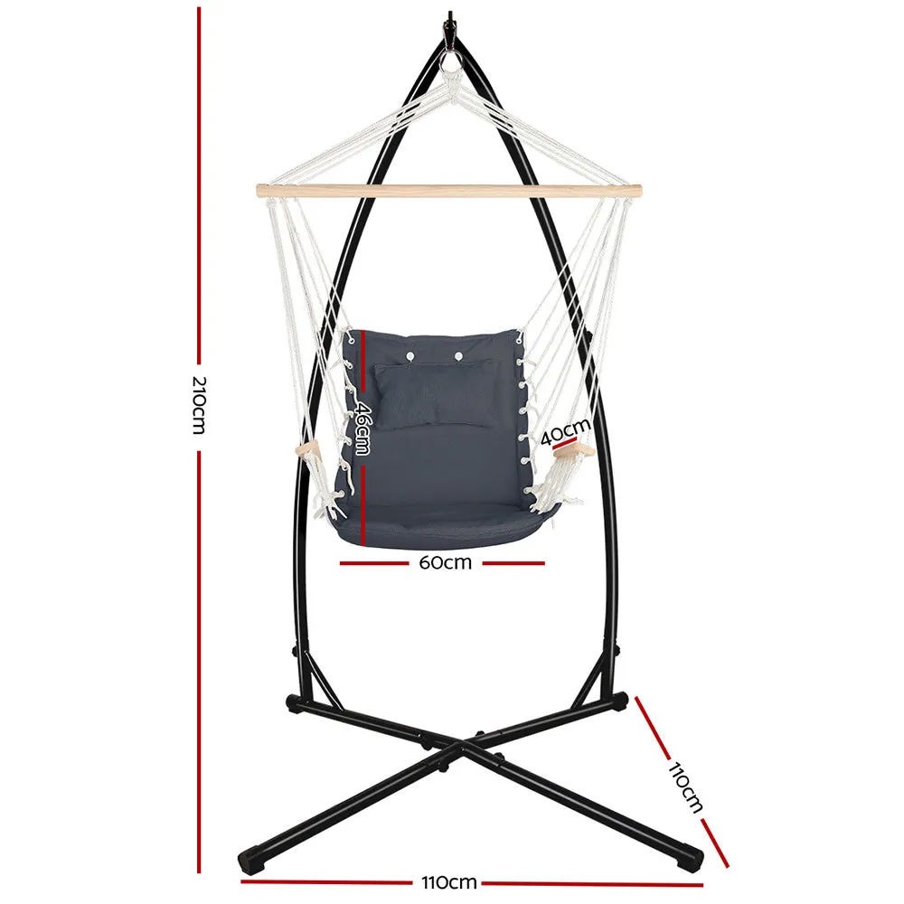 Durable Outdoor Hammock Chair with Steel Stand - Gardeon
