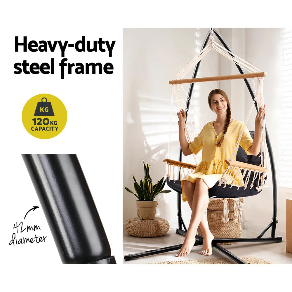 Durable Outdoor Hammock Chair with Steel Stand - Gardeon
