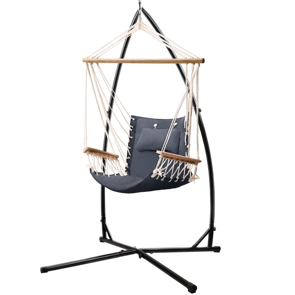 Durable Outdoor Hammock Chair with Steel Stand - Gardeon