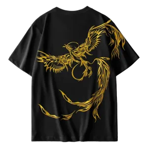 Embroidered Phoenix T-shirt, Japan Street Style (Unisex)