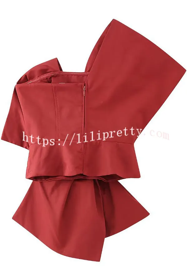 Eye Catching Simple Style Bow Zip Back Top
