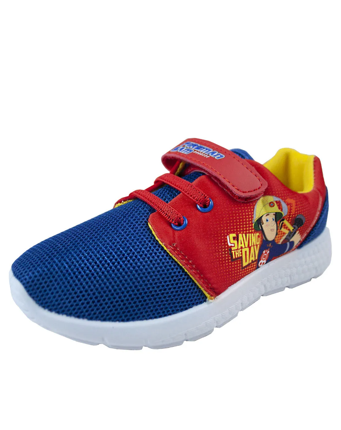 Fireman Sam Boy's Kids Blue Red Casual Trainer Shoes
