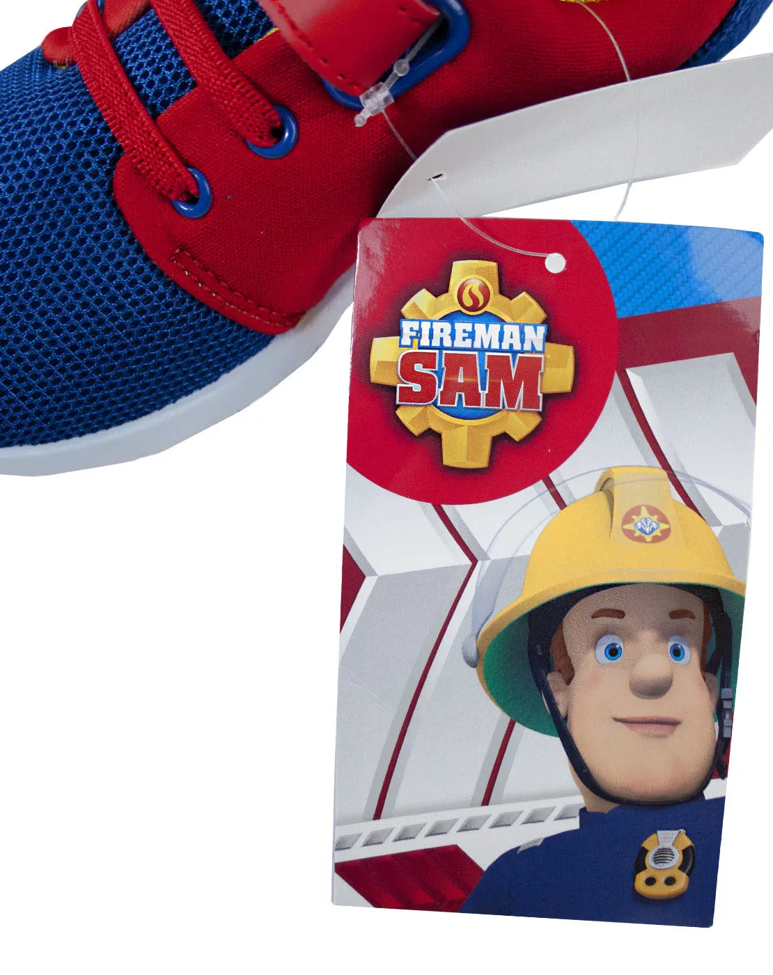 Fireman Sam Boy's Kids Blue Red Casual Trainer Shoes