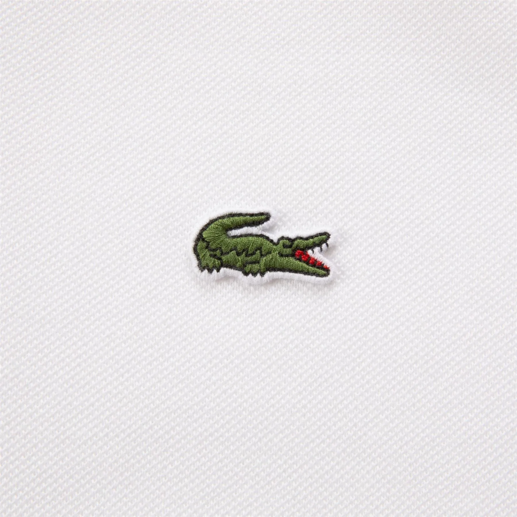 Flocked Pique Polo White - SS24