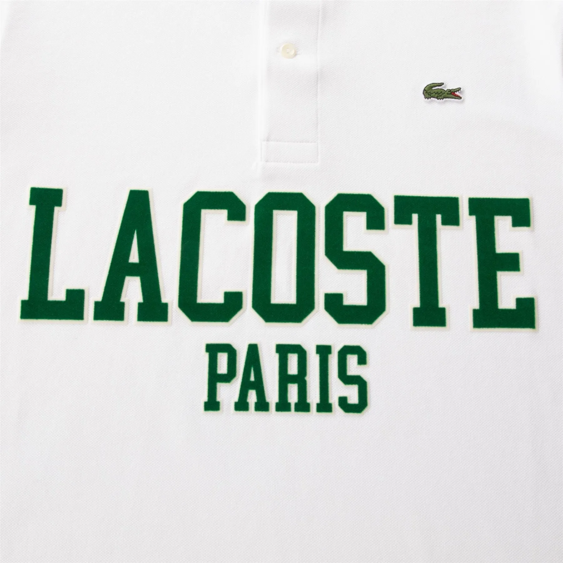Flocked Pique Polo White - SS24