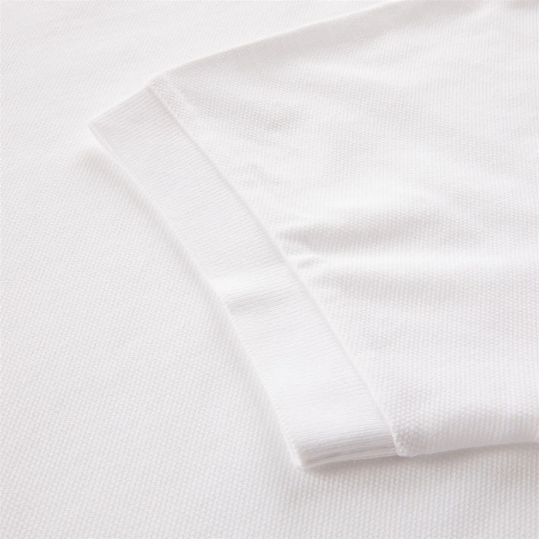 Flocked Pique Polo White - SS24