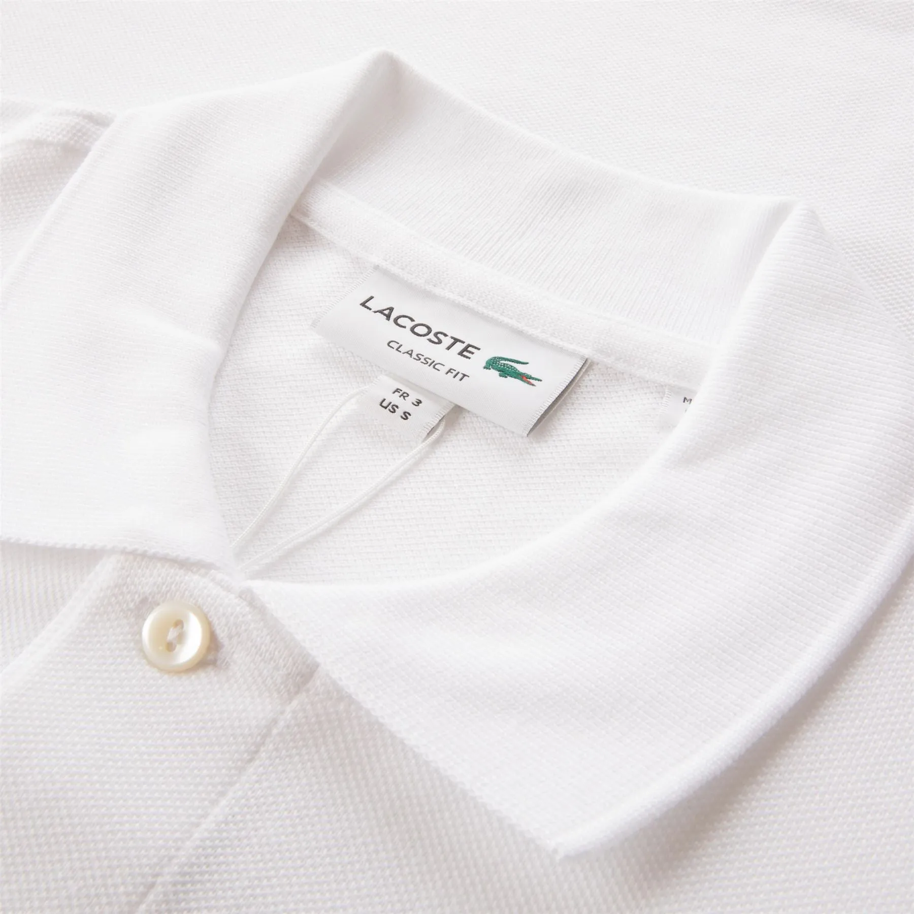 Flocked Pique Polo White - SS24