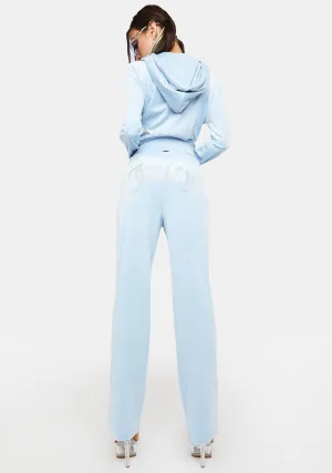 Frosted Luxe Velour Rhinestone Logo Sweatpants