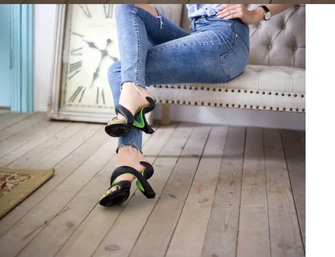 Gladiator Toe Cut Out High Heel Bottomless Sandals