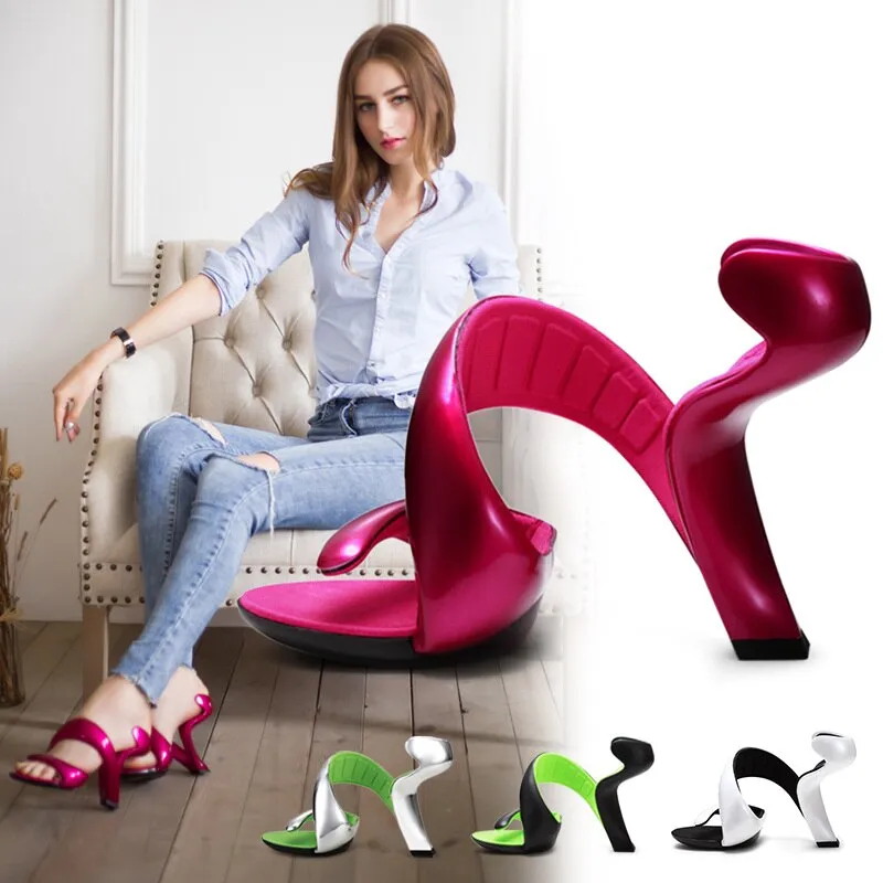 Gladiator Toe Cut Out High Heel Bottomless Sandals