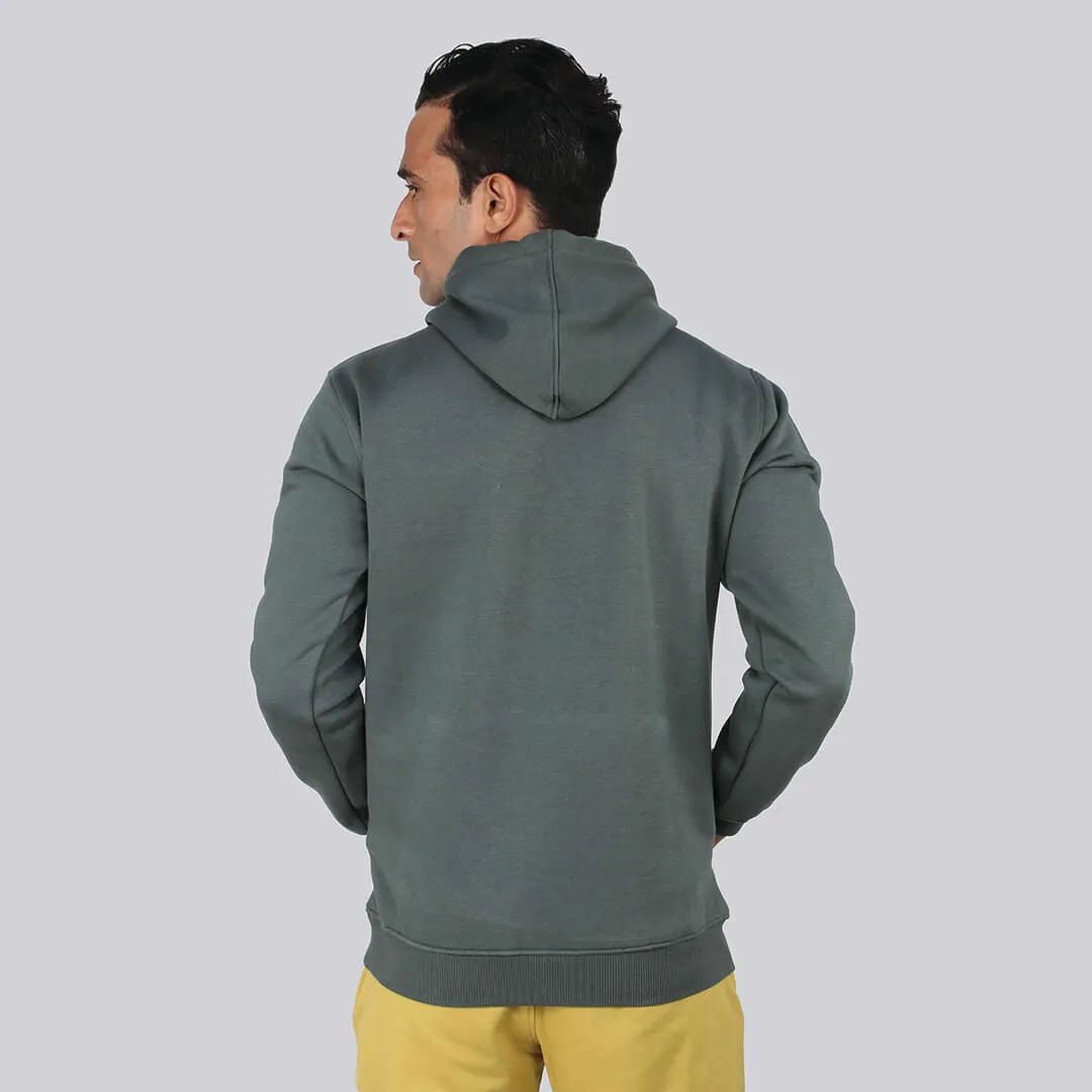 Graphic Print Hoodie SweatShirt-Kelp Green