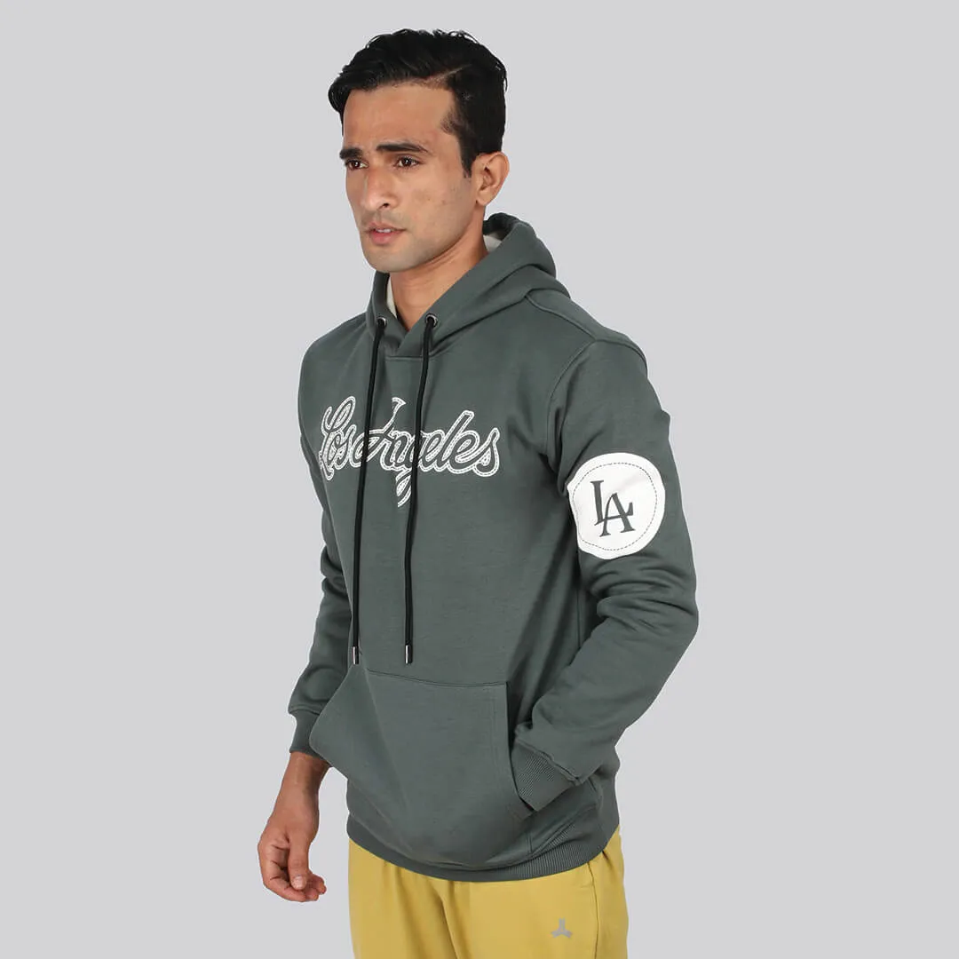 Graphic Print Hoodie SweatShirt-Kelp Green